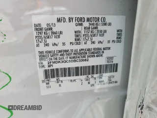 2013 Ford Edge SE с VIN 2FMDK3GC5DBC33062, выставлен на аукционе Copart как лот 65565915 с пробегом 149 846 миль миль и Списание • Salvage title. История ставок и продаж доступна на DreamBid. Изображение 13.