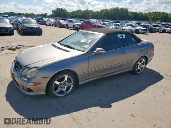 2005 Mercedes-Benz CLK 500 with VIN WDBTK75J75F147923, listed as a Copart auction lot 53743485 with 181,045 mi miles and Clean title. Bid and sale history available at DreamBid. Image 1.