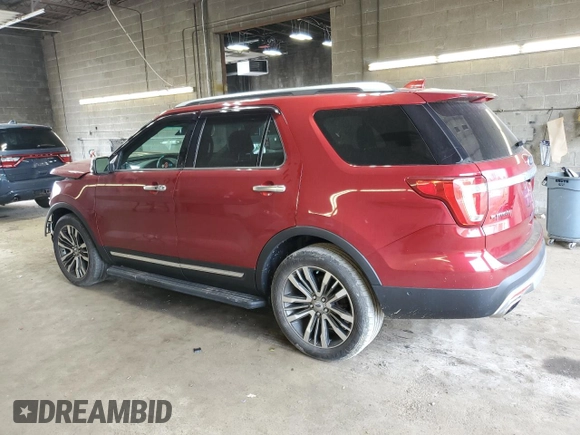 2017 Ford Explorer Platinum with VIN 1FM5K8HTXHGB84262, listed as a Copart auction lot 59266165 with 50,702 mi miles and Salvage title. Bid and sale history available at DreamBid. Image 2.