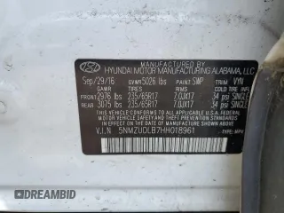 2017 Hyundai Santa Fe 2.4L z VIN 5NMZUDLB7HH018961, wystawiony jako Copart lot #60418395 z przebiegiem 107 830 mil mil oraz Czysty tytuł • Clean title. Historia ofert i sprzedaży dostępna na DreamBid. Obrazek 12.
