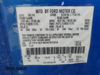 2014 Ford F-150 XL with VIN 1FTFX1EF9EKF67215, listed as a Copart auction lot 51594605 with 184,079 mi miles and Salvage Title. Bid and sale history available at carsss.com. Image 12.