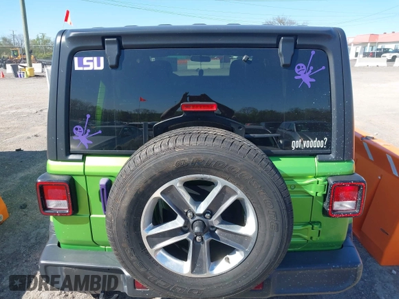 2019 Jeep Wrangler Unlimited Sahara with VIN 1C4HJXEN1KW592876, listed as a IAAI auction lot 42039474 with 66,506 mi miles and . Bid and sale history available at DreamBid. Image 17.