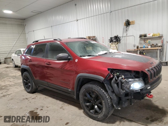 2017 Jeep Cherokee Trailhawk L Plus with VIN 1C4PJMBS5HD224239, listed as a Copart auction lot 45288285 with 106,553 mi miles and Salvage Title. Bid and sale history available at carsss.com. Image 4.