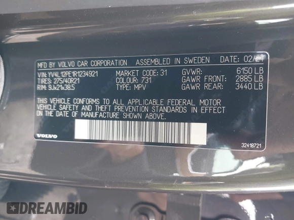 2024 Volvo XC90 Plus Bright Theme z VIN YV4L12PE1R1234921, wystawiony jako IAAI lot #42255873 z przebiegiem 22 994 mil mil oraz . Historia ofert i sprzedaży dostępna na DreamBid. Obrazek 9.