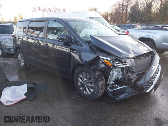 2021 Kia Sedona EX with VIN KNDMB5C17M6666739, listed as a IAAI auction lot 41423684 with 41,816 mi miles. Bid and sale history available at carsss.com. Image 1.