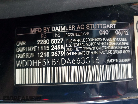 2013 Mercedes-Benz E 350 Luxury z VIN WDDHF5KB4DA663316, wystawiony jako Copart lot #62881535 z przebiegiem 83 278 mil mil oraz Szkoda całkowita • Salvage title. Historia ofert i sprzedaży dostępna na DreamBid. Obrazek 12.