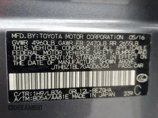 2016 Lexus GS 350 z VIN JTHBZ1BL7GA006344, wystawiony jako Copart lot #59671385 z przebiegiem 173 838 mil mil oraz Szkoda całkowita • Salvage title. Historia ofert i sprzedaży dostępna na DreamBid. Obrazek 13.