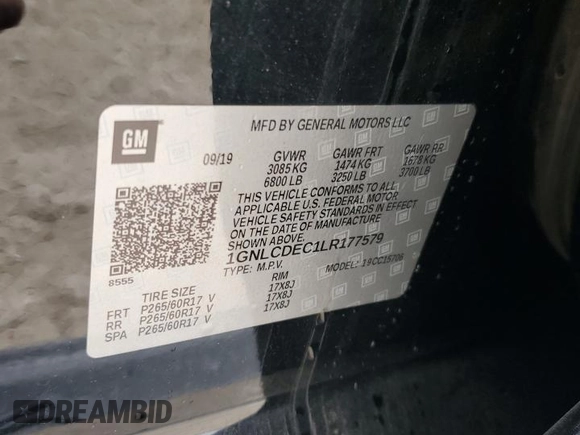 2020 Chevrolet Tahoe Commercial z VIN 1GNLCDEC1LR177579, wystawiony jako Copart lot #42612945 z przebiegiem 63 526 mil mil oraz Szkoda całkowita • Salvage title. Historia ofert i sprzedaży dostępna na DreamBid. Obrazek 16.