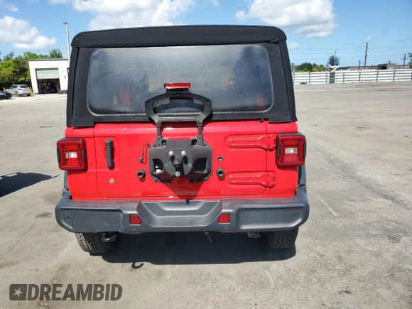 2020 Jeep Wrangler Unlimited Sport S with VIN 1C4HJXDG1LW216926, listed as a Copart auction lot 61456015 with Not provided miles and Salvage title. Bid and sale history available at DreamBid. Image 6.