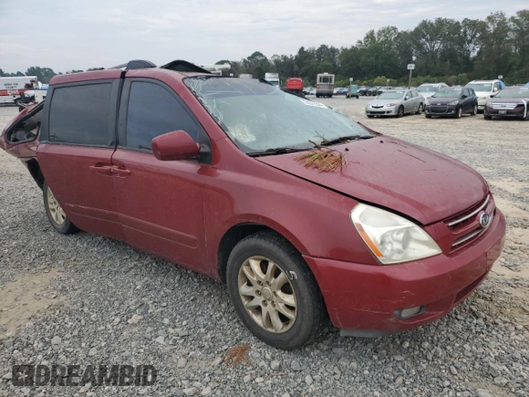 2008 Kia Sedona EX with VIN KNDMB233686265088, listed as a Copart auction lot 74372544 with 0 mi miles and Salvage Title. Bid and sale history available at carsss.com. Image 4.