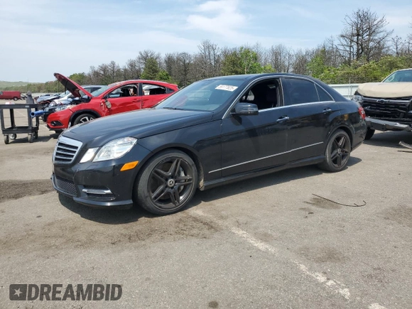 2013 Mercedes-Benz E 550 Sport with VIN WDDHF9BB8DA759750, listed as a Copart auction lot 59177825 with 63,620 mi miles and Salvage title. Bid and sale history available at DreamBid. Image 1.
