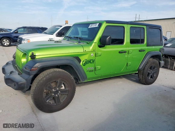 2018 Jeep Wrangler Unlimited Sport with VIN 1C4HJXDN6JW286918, listed as a Copart auction lot 49873765 with 43,787 mi miles and Salvage Title. Bid and sale history available at carsss.com. Image 1.