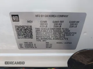 2025 Buick Encore GX Sport Touring с VIN KL4AMDSL4SB011771, выставлен на аукционе IAAI как лот 41718956 с пробегом 15 720 миль миль и . История ставок и продаж доступна на DreamBid. Изображение 9.