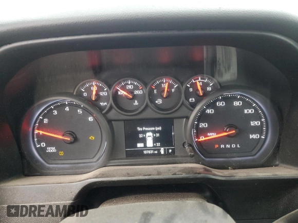 2020 Chevrolet Silverado 1500 Work Truck with VIN 3GCNWAEFXLG250174, listed as a Copart auction lot 44940685 with 107,631 mi miles and Salvage Title. Bid and sale history available at carsss.com. Image 9.