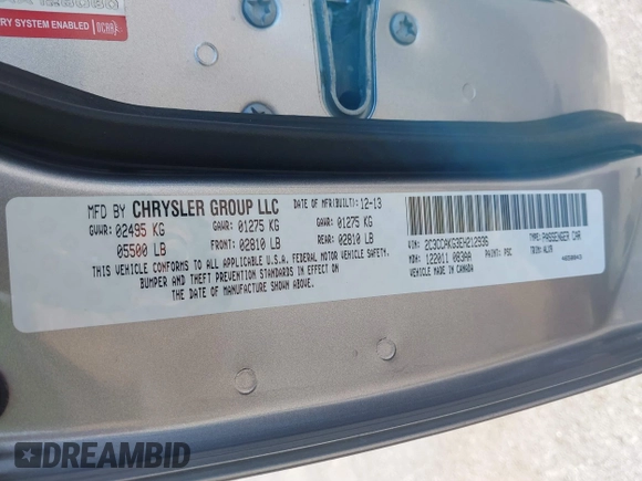 2014 Chrysler 300 C with VIN 2C3CCAKG3EH212936, listed as a IAAI auction lot 40921649 with 153,000 mi miles and . Bid and sale history available at carsss.com. Image 9.