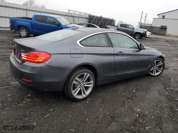 2017 BMW 4 Series 430i xDrive with VIN WBA4R9C55HK878457, listed as a Copart auction lot 43366465 with 43,906 mi miles and Salvage Title. Bid and sale history available at carsss.com. Image 3.