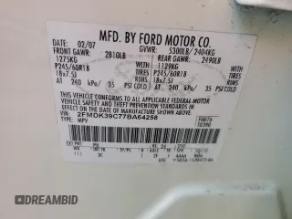 2007 Ford Edge SEL PLUS with VIN 2FMDK39C77BA64258, listed as a Copart auction lot 43733275 with 126,378 mi miles and Salvage Title. Bid and sale history available at carsss.com. Image 13.