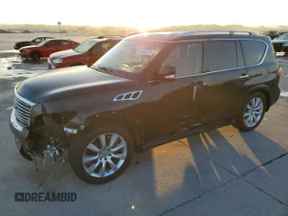 2012 Infiniti QX56 8-passenger with VIN JN8AZ2ND7C9715279, listed as a Copart auction lot 86906234 with 142,735 mi miles and Salvage Title. Bid and sale history available at carsss.com. Image 1.