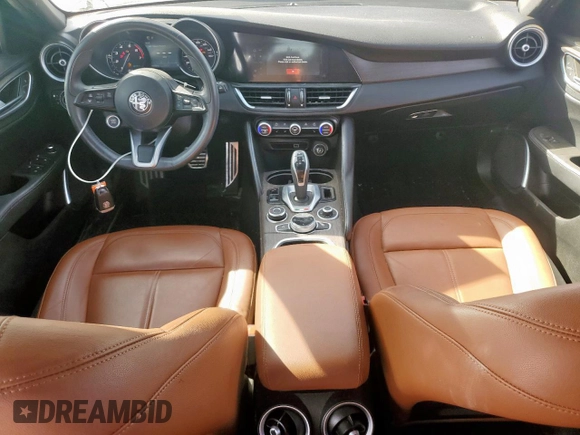 2022 Alfa Romeo Giulia Veloce with VIN ZARFAMBN5N7663737, listed as a Copart auction lot 49348295 with 18,709 mi miles and Salvage Title. Bid and sale history available at carsss.com. Image 8.