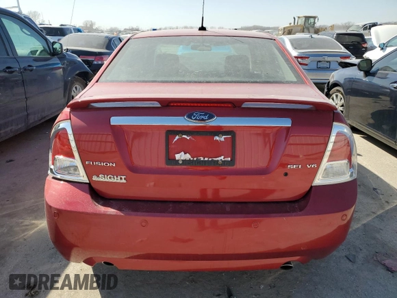 2008 Ford Fusion SEL with VIN 3FAHP08108R221949, listed as a Copart auction lot 48541285 with 0 mi miles and Salvage Title. Bid and sale history available at carsss.com. Image 6.