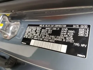 2020 Volvo XC90 Momentum with VIN YV4102CK8L1606249, listed as a Copart auction lot 52129065 with 83,256 mi miles and Salvage Title. Bid and sale history available at DreamBid. Image 14.