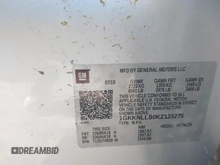 2019 GMC Acadia SLE z VIN 1GKKNLLS0KZ123275, wystawiony jako IAAI lot #41631513 z przebiegiem 139 065 mil mil oraz . Historia ofert i sprzedaży dostępna na DreamBid. Obrazek 9.