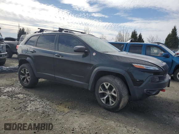 2014 Jeep Cherokee Trailhawk with VIN 1C4PJMBS9EW159993, listed as a Copart auction lot 46935105 with 128,140 mi miles and Salvage Title. Bid and sale history available at carsss.com. Image 4.
