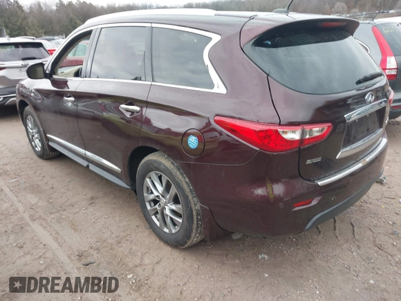 2015 Infiniti QX60 with VIN 5N1AL0MM8FC521835, listed as a IAAI auction lot 41684258 with 100,266 mi miles. Bid and sale history available at carsss.com. Image 3.