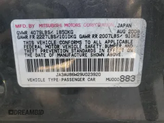 2009 Mitsubishi Lancer GTS with VIN JA3AU86W29U023920, listed as a Copart auction lot 78109264 with 188,073 mi miles and Clean Title. Bid and sale history available at DreamBid. Image 12.