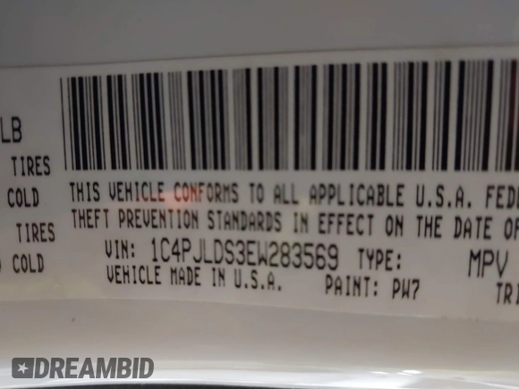 2014 Jeep Cherokee Limited with VIN 1C4PJLDS3EW283569, listed as a IAAI auction lot 41589298 with 128,307 mi miles. Bid and sale history available at carsss.com. Image 9.