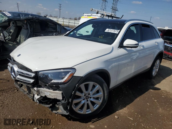 2020 Mercedes-Benz GLC with VIN W1N0G8EB6LF797451, listed as a Copart auction lot 52177575 with 22,831 mi miles and Salvage Title. Bid and sale history available at carsss.com. Image 1.