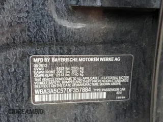 2013 BMW 3 Series 328i with VIN WBA3A5C57DF357884, listed as a Copart auction lot 56098545 with 151,268 mi miles and Salvage title. Bid and sale history available at DreamBid. Image 13.