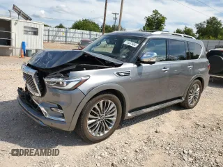 2021 Infiniti QX80 SENSORY with VIN JN8AZ2BC6M9475879, listed as a Copart auction lot 70437604 with 0 mi miles and Salvage Title. Bid and sale history available at carsss.com. Image 1.