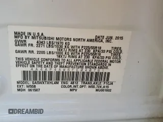 2015 Mitsubishi Outlander Sport 2.4 GT with VIN 4A4AP4AW6FE040761, listed as a Copart auction lot 78376734 with 139,441 mi miles and Clean Title. Bid and sale history available at carsss.com. Image 13.