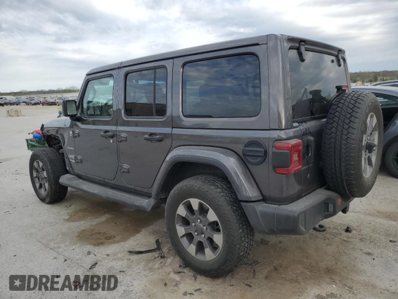 2018 Jeep Wrangler Unlimited Sahara with VIN 1C4HJXEG0JW303941, listed as a Copart auction lot 53029895 with 43,419 mi miles and Salvage title. Bid and sale history available at DreamBid. Image 2.
