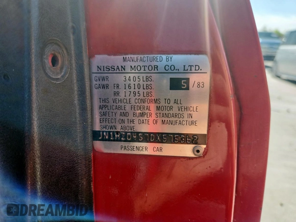 1983 Datsun 280ZX z VIN JN1HZ04S7DX575362, wystawiony jako Copart lot #57884445 z przebiegiem 216 083 mil mil oraz Czysty tytuł • Clean title. Historia ofert i sprzedaży dostępna na DreamBid. Obrazek 13.
