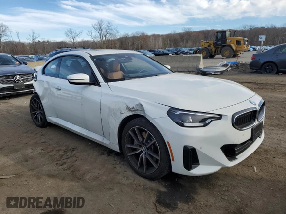 2024 BMW 2 Series 230i xDrive with VIN 3MW33CM05R8E02208, listed as a Copart auction lot 80850784 with 10,282 mi miles and Salvage title. Bid and sale history available at DreamBid. Image 4.