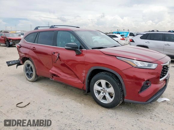 2020 Toyota Highlander LE with VIN 5TDBZRBH5LS515485, listed as a Copart auction lot 62426155 with 100,089 mi miles and Salvage title. Bid and sale history available at DreamBid. Image 4.