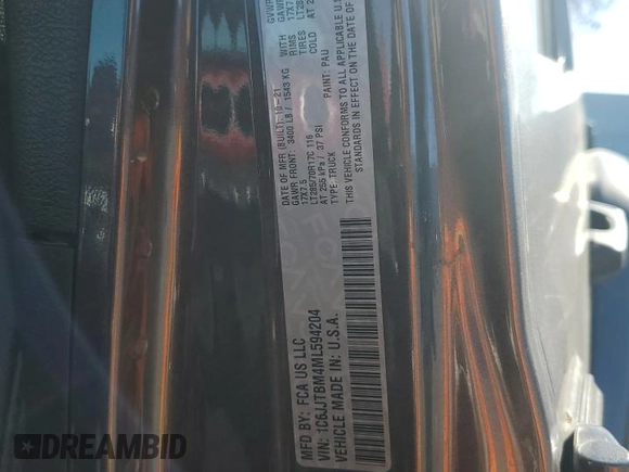 2021 Jeep Gladiator Rubicon с VIN 1C6JJTBM4ML594204, выставлен на аукционе Copart как лот 83998224 с пробегом 25 852 миль миль и Списание • Salvage title. История ставок и продаж доступна на DreamBid. Изображение 16.