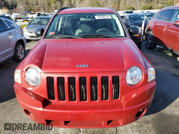 2007 Jeep Compass Sport with VIN 1J8FF47W27D136703, listed as a Copart auction lot 45460315 with 185,776 mi miles and Salvage Title. Bid and sale history available at carsss.com. Image 5.