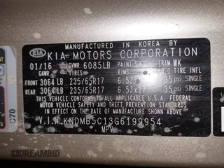 2016 Kia Sedona LX z VIN KNDMB5C13G6199954, wystawiony jako IAAI lot #42109753 z przebiegiem 135 599 mil mil oraz . Historia ofert i sprzedaży dostępna na DreamBid. Obrazek 9.