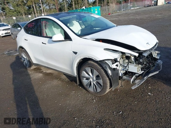 2024 Tesla Model Y Long Range with VIN 7SAYGDEE1RF056816, listed as a IAAI auction lot 41809125 with 6,434 mi miles and . Bid and sale history available at DreamBid. Image 1.