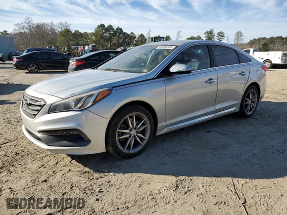 2015 Hyundai Sonata Sport with VIN 5NPE34AB6FH054483, listed as a Copart auction lot 42856255 with 163,708 mi miles and Salvage Title. Bid and sale history available at carsss.com. Image 1.