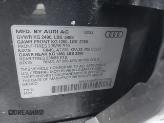 2023 Audi Q5 S line Premium Plus z VIN WA1EAAFY7P2178566, wystawiony jako IAAI lot #41734994 z przebiegiem Nie podano mil oraz . Historia ofert i sprzedaży dostępna na DreamBid. Obrazek 9.
