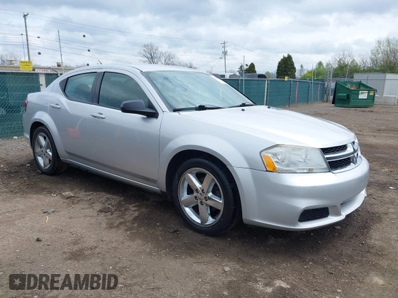 2012 Dodge Avenger SE with VIN 1C3CDZAB3CN324335, listed as a IAAI auction lot 42059158 with 202,417 mi miles. Bid and sale history available at carsss.com. Image 1.