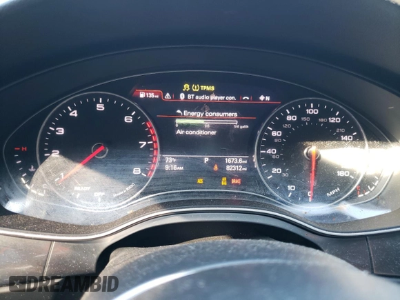 2017 Audi A7 Prestige with VIN WAU22AFC9HN028255, listed as a Copart auction lot 61377564 with 82,312 mi miles and Salvage Title. Bid and sale history available at carsss.com. Image 9.