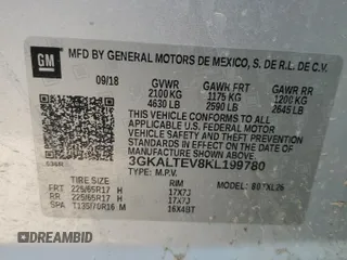 2019 GMC Terrain SLE with VIN 3GKALTEV8KL199780, listed as a Copart auction lot 48692715 with 117,365 mi miles and Salvage Title. Bid and sale history available at carsss.com. Image 15.