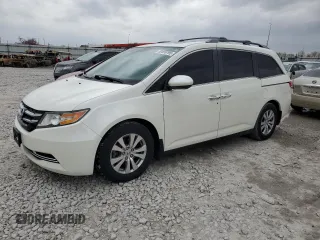 2017 Honda Odyssey EX-L with VIN 5FNRL5H61HB005497, listed as a Copart auction lot 50455795 with 102,046 mi miles and Salvage Title. Bid and sale history available at DreamBid. Image 1.