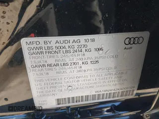 2019 Audi A4 allroad Premium Plus with VIN WA18NAF42KA009729, listed as a IAAI auction lot 41698959 with 60,893 mi miles. Bid and sale history available at carsss.com. Image 9.