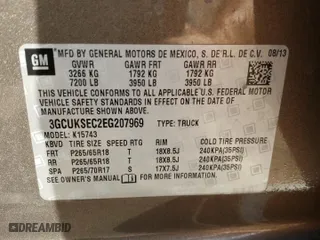 2014 Chevrolet Silverado 1500 LTZ with VIN 3GCUKSEC2EG207969, listed as a Copart auction lot 73793254 with 81,333 mi miles and Salvage Title. Bid and sale history available at carsss.com. Image 14.